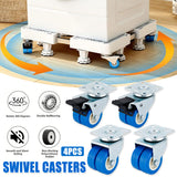Furniture: 4pcs Casters Movable Wheels Heavy Duty Swivel Locking Caster Wheel For Furniture