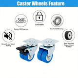 Furniture: 4pcs Casters Movable Wheels Heavy Duty Swivel Locking Caster Wheel For Furniture