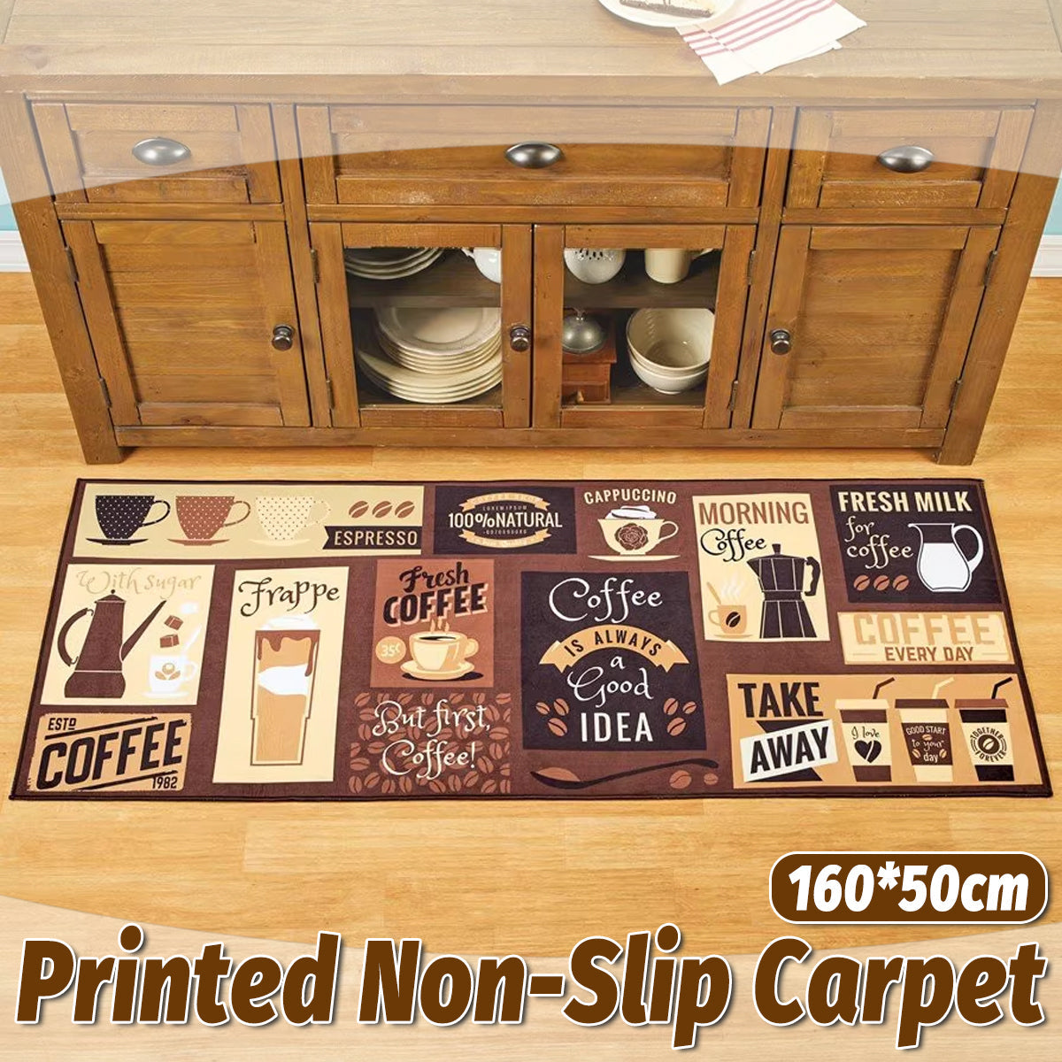 Bath Mats & Rugs: Printed Non Slip Door Floor Rug Mat Kitchen Bathroom Carpet Mat Water Absorbent