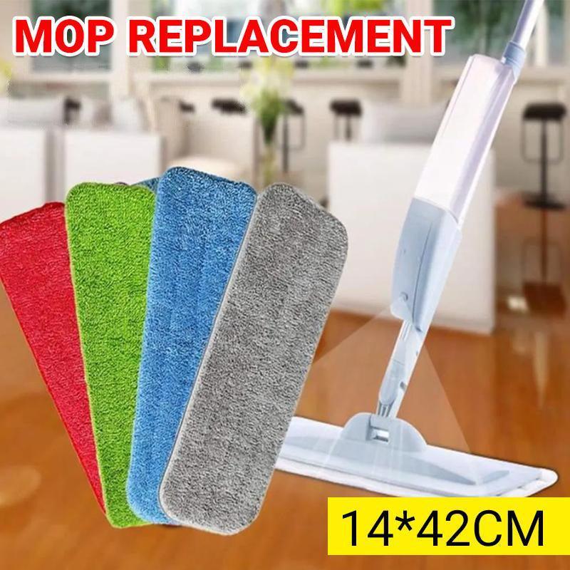 Commercial Cleaning Equipment: Replacement Microfiber Flat Mop Head Refill Floor Cleaning Pads Absorbent Cloths - Grey