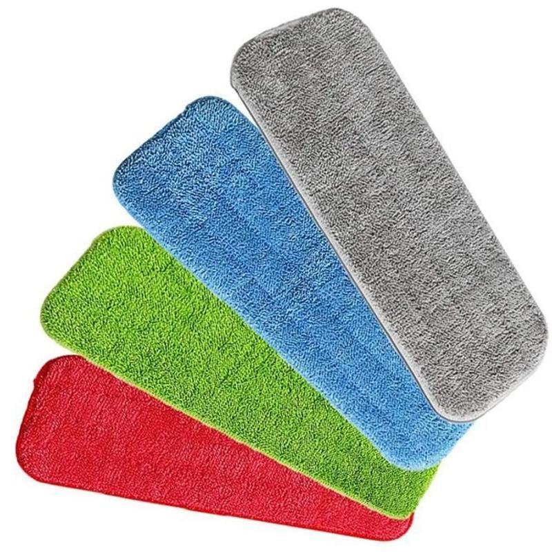 Commercial Cleaning Equipment: Replacement Microfiber Flat Mop Head Refill Floor Cleaning Pads Absorbent Cloths - Grey
