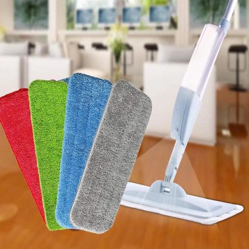 Commercial Cleaning Equipment: Replacement Microfiber Flat Mop Head Refill Floor Cleaning Pads Absorbent Cloths - Grey