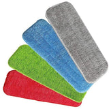 Commercial Cleaning Equipment: Replacement Microfiber Flat Mop Head Refill Floor Cleaning Pads Absorbent Cloths - Green