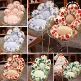 Sofas & Sofa Beds: Cute Soft Seat Cushion Flower Shaped Lazy Sofa Pad for Office Chairs and Home Use - Green