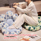 Sofas & Sofa Beds: Cute Soft Seat Cushion Flower Shaped Lazy Sofa Pad for Office Chairs and Home Use - Green
