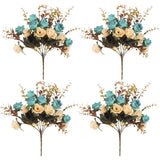 Artificial Flowers & Plants: 4pcs Artificial Flowers Home Decoration Floral Arrangement for Living Room Decor