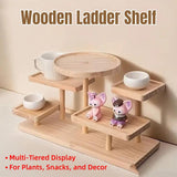 Utility Trolleys: Multi-Tier Wooden Step Shelf Desktop Storage Organizer for Office and Home Use