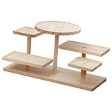 Utility Trolleys: Multi-Tier Wooden Step Shelf Desktop Storage Organizer for Office and Home Use