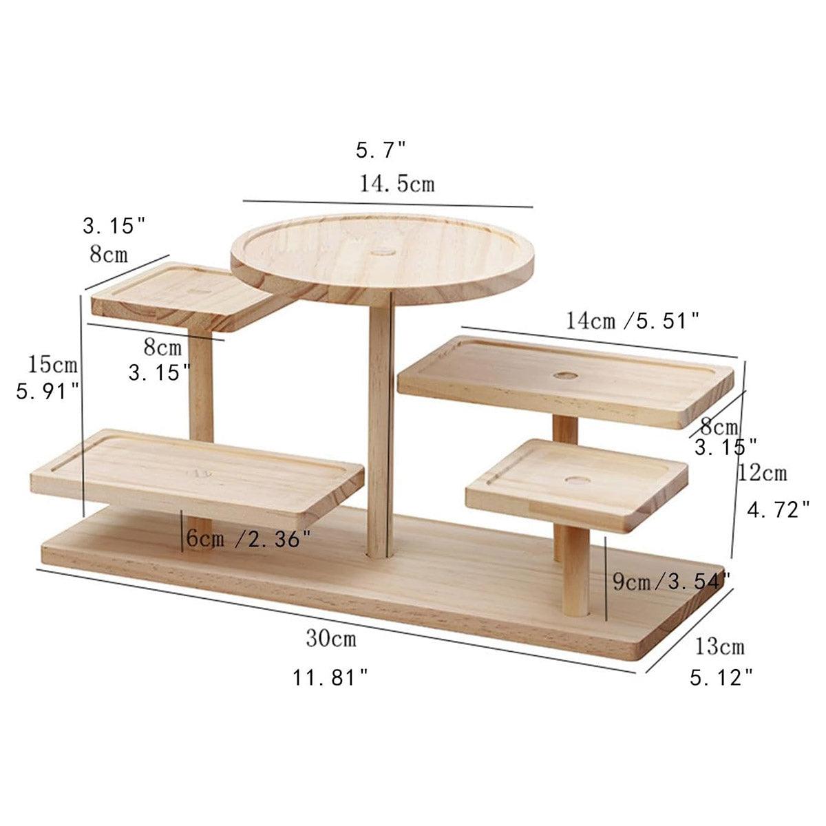 Utility Trolleys: Multi-Tier Wooden Step Shelf Desktop Storage Organizer for Office and Home Use