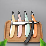 Makeup Brushes: Old Shaver Razor Eyebrow Knife Folding Manual Shaver Holder Home Salon Tool Au - Yellow+10PCS Blades