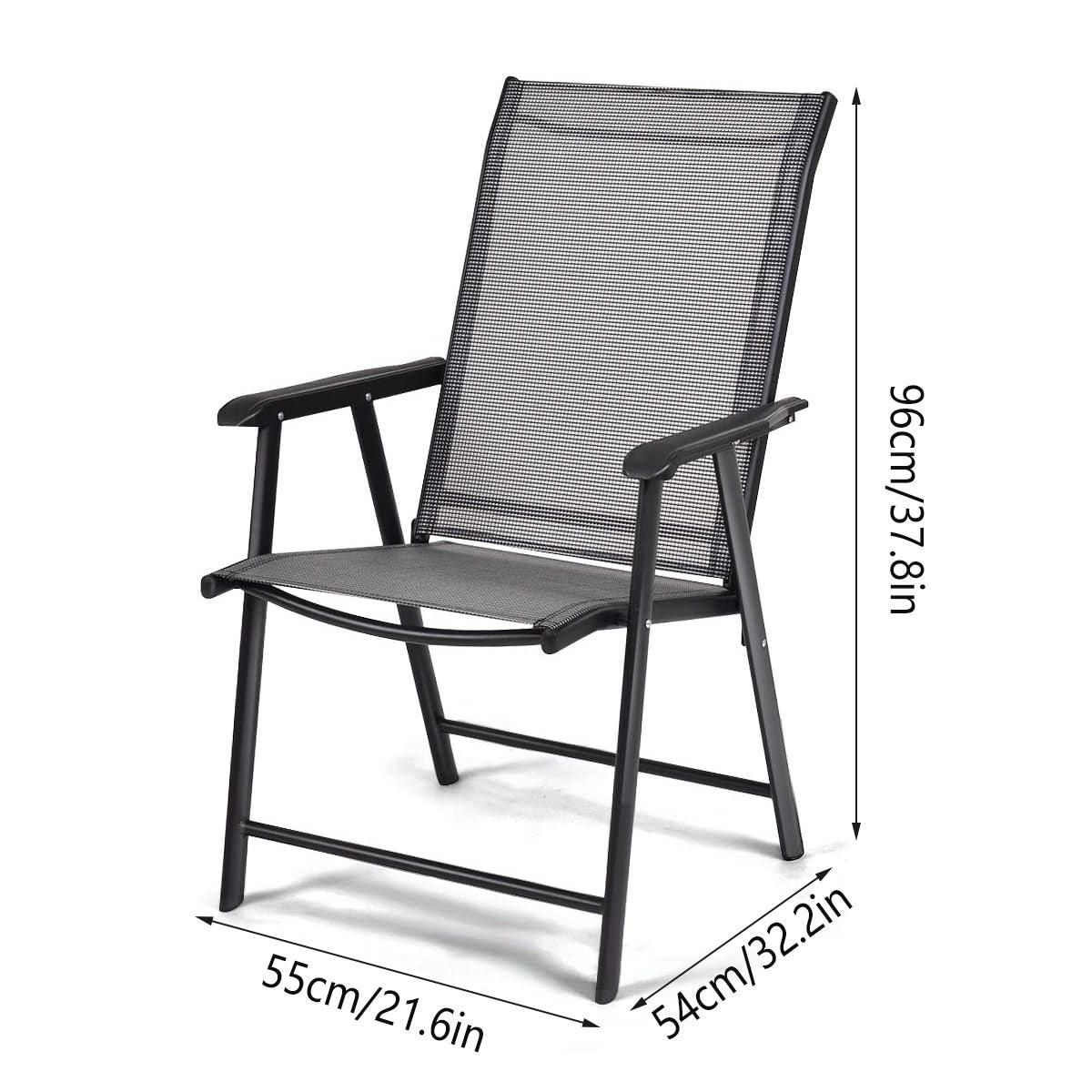Outdoor Chairs: Outdoor Folding Chair Metal Portable Patio Balcony Chair with Backrest Sub Chair