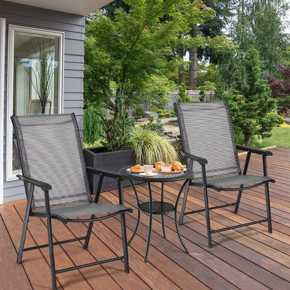 Outdoor Chairs: Outdoor Folding Chair Metal Portable Patio Balcony Chair with Backrest Sub Chair