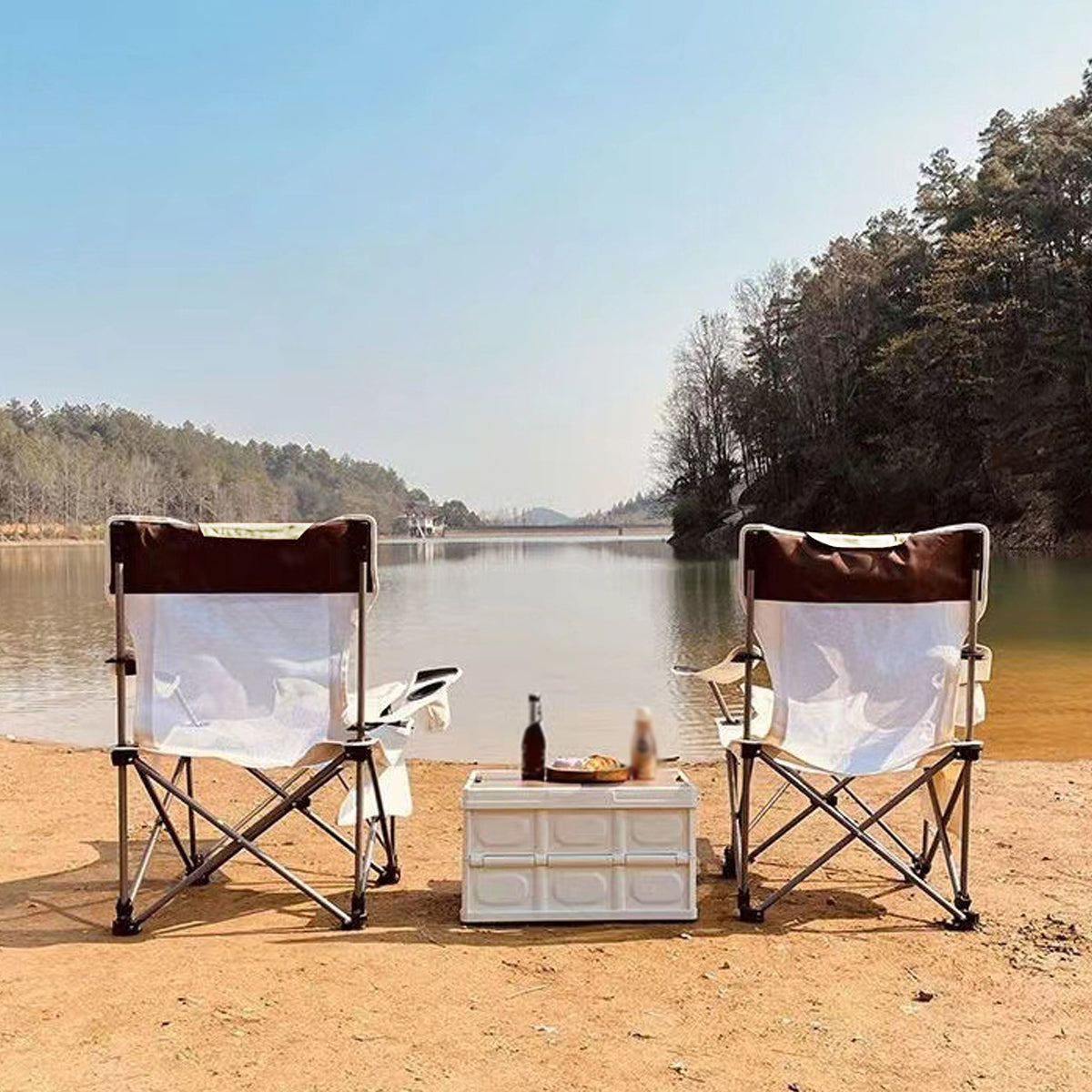 Outdoor Chairs: Outdoor Folding Recliner Portable Beach Camping Chair for Sitting and Lying
