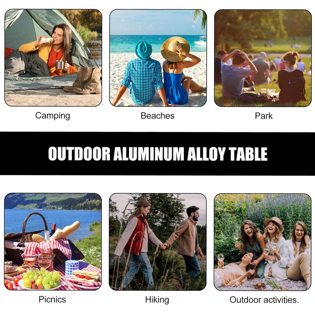 Outdoor Tables: Aluminium Alloy Folding Table Portable Outdoor Camping Picnic Multifunctional