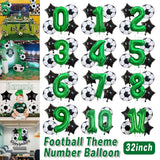 32 Inch Green Soccer Balloons 5 Pieces Set World Cup Birthday Party Decoration - 1