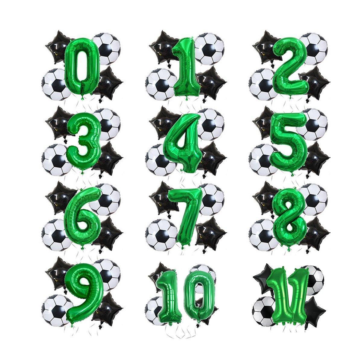 Balloons: 32 Inch Green Soccer Balloons 5 Pieces Set World Cup Birthday Party Decoration - 4