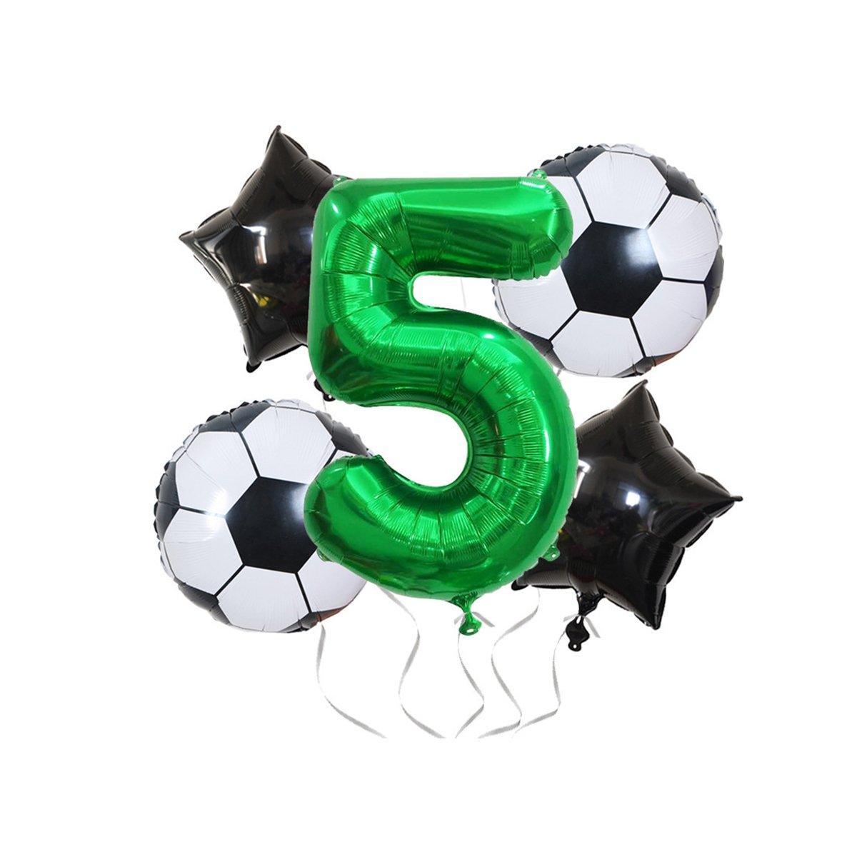 Balloons: 32 Inch Green Soccer Balloons 5 Pieces Set World Cup Birthday Party Decoration - 4