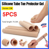 Foot Care: 5Pcs Silicone Tube Toe Gel Protector Corn Relief Foot Pain Soft Cushion Pad Cap