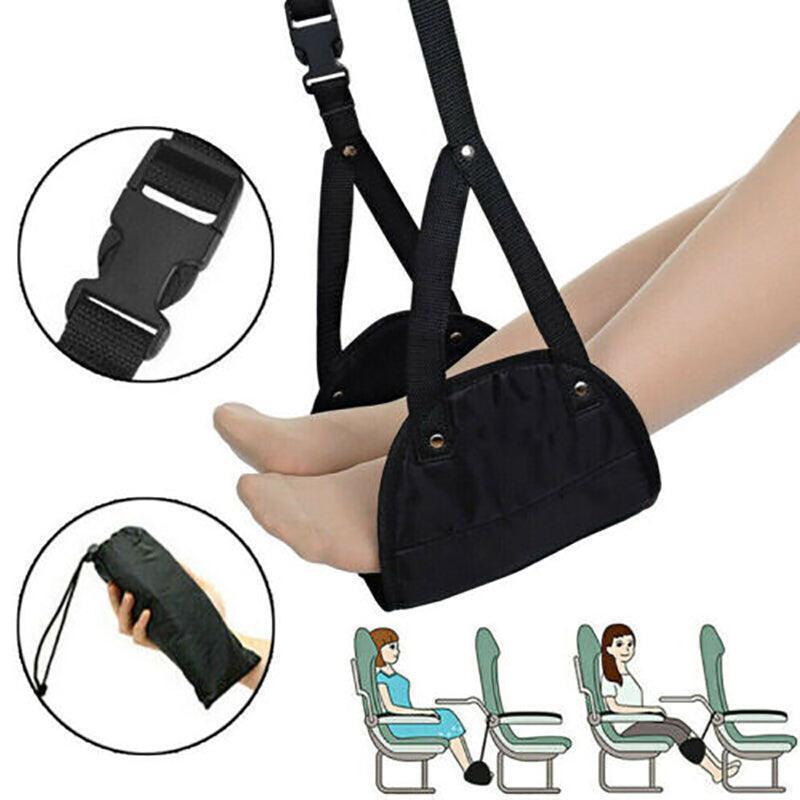Foot Care: Travel Foot Rest Footrest Leg Pillow Airplane Flight Foam Cushion Sling Hammock