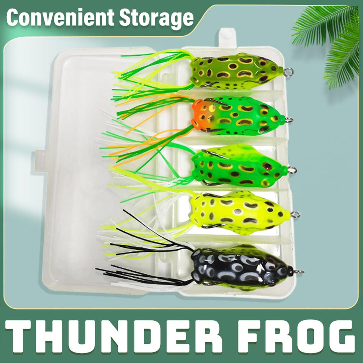 Fishing Tackle: 5pcs Soft Frog Lure Set Fishing Bait Frog Fake Lures for Bass Fishing Tackle