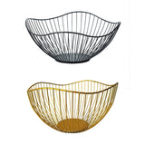 Postage Satchels & Boxes: Large Iron Fruit Storage Basket Home Decor Snack Candy Plate Living Room Basket - Black