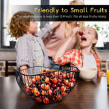 Postage Satchels & Boxes: Large Iron Fruit Storage Basket Home Decor Snack Candy Plate Living Room Basket - Black