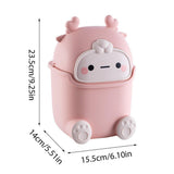 Pedal Bins: Mini Monster Trash Can Desktop Flip Top Garbage Bin Small Plastic Waste Basket - Light Blue
