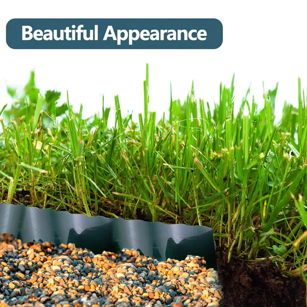 Green Garden Landscape Edging Border Flexible Lawn Fence Roll Outdoor Decor - 10cm