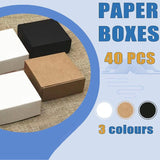 Postage Satchels & Boxes: 40x Paper Wedding Favour Boxes Party Favour Cookie Candy Soap Bomboniere boxes - White