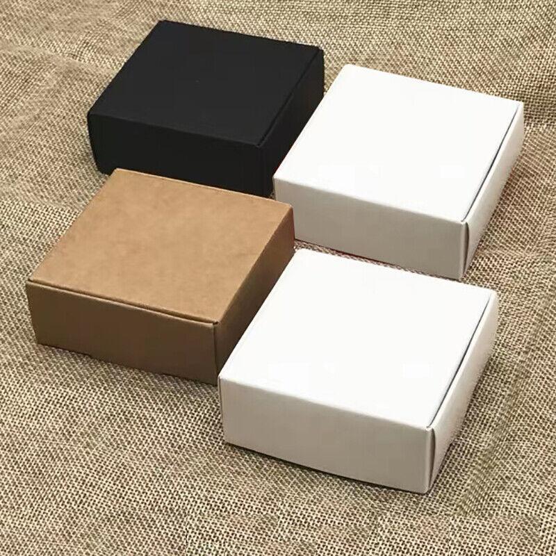 Postage Satchels & Boxes: 40x Paper Wedding Favour Boxes Party Favour Cookie Candy Soap Bomboniere boxes - White