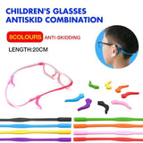 Men's Accessories: Silicone Glasses Strap and Ear Grip Set Eyeglasses Holder Cord with Hooks 20cm - Green