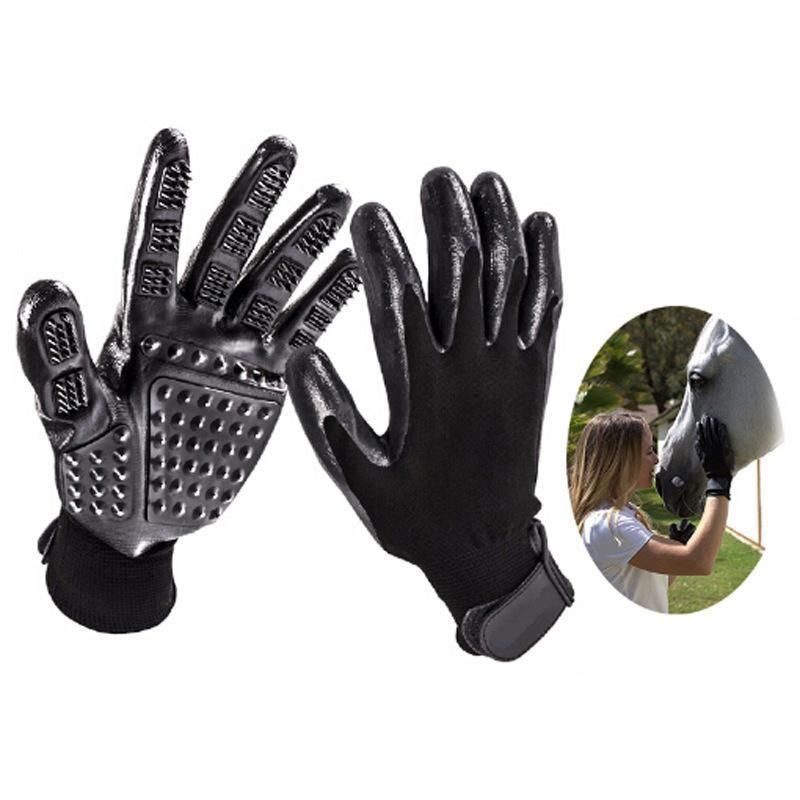 Black Pet Grooming Gloves - 1 Pair (2 Pieces)