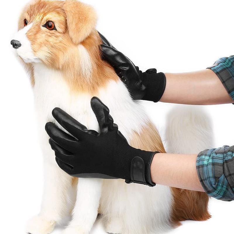 Black Pet Grooming Gloves - 1 Pair (2 Pieces)