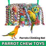 Bird Cage Accessories: Parrot Gnawing Toys Woven Grass Nets Colourful Chewing Bird Cage Play
