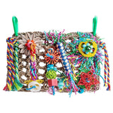 Bird Cage Accessories: Parrot Gnawing Toys Woven Grass Nets Colourful Chewing Bird Cage Play
