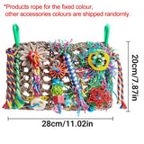 Bird Cage Accessories: Parrot Gnawing Toys Woven Grass Nets Colourful Chewing Bird Cage Play