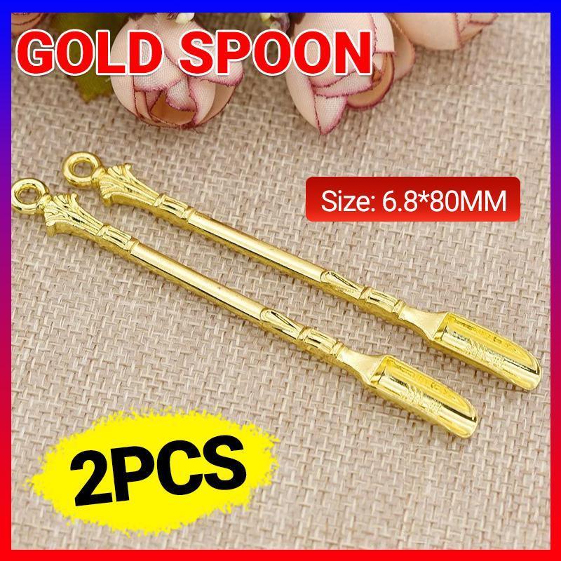 Kitchen Utensils: 2PCS Gold Mini Scoop Spoon Metal Powder Spatula for Kitchen Craft or Resin Use