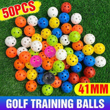 Golf Accessories: 50PCS Plastic Whiffle Airflow Hollow Golf Practice Training Balls Golf Sport