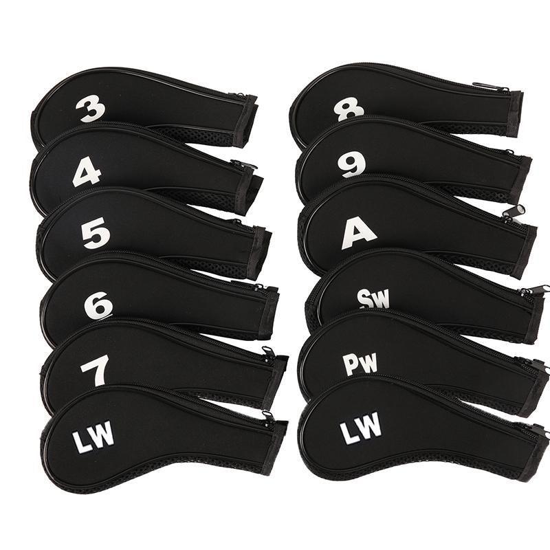 Golf Accessories: 12Pcs Golf Head Cover Iron Putter Driver Headcover Protective Set Club Covers - Red