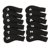 12Pcs Golf Head Cover Iron Putter Driver Headcover Protective Set Club Covers - Red
