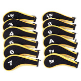 12Pcs Golf Head Cover Iron Putter Driver Headcover Protective Set Club Covers - Red