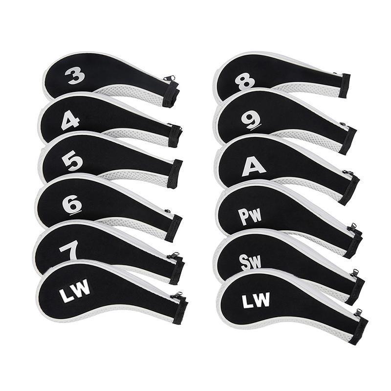 Golf Accessories: 12Pcs Golf Head Cover Iron Putter Driver Headcover Protective Set Club Covers - Red