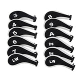 12Pcs Golf Head Cover Iron Putter Driver Headcover Protective Set Club Covers - Red
