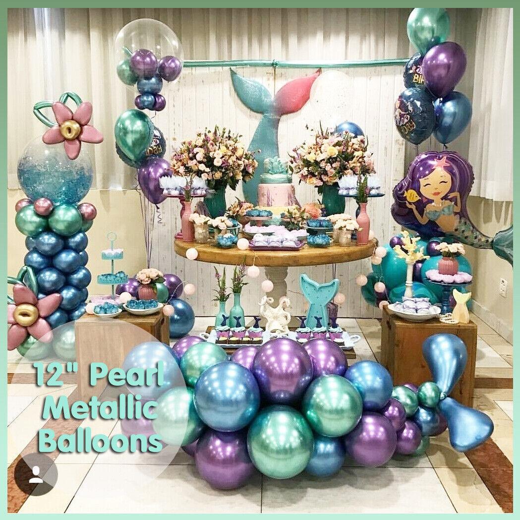 Balloons: Metallic Latex Balloons 12 Inch Chrome Party Balloons for Birthday Wedding Decoration - Green 50PCS