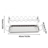 BBQs & Accessories: Foldable Stainless Steel Barbecue Grill Rack for Chicken Legs Outdoor Cooking