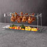 BBQs & Accessories: Foldable Stainless Steel Barbecue Grill Rack for Chicken Legs Outdoor Cooking