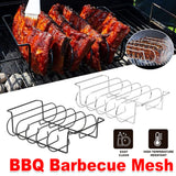 BBQs & Accessories: Barbecue Grill Net Outdoor BBQ Rack Cooking Basket Baking Tool Picnic Camping - Silver