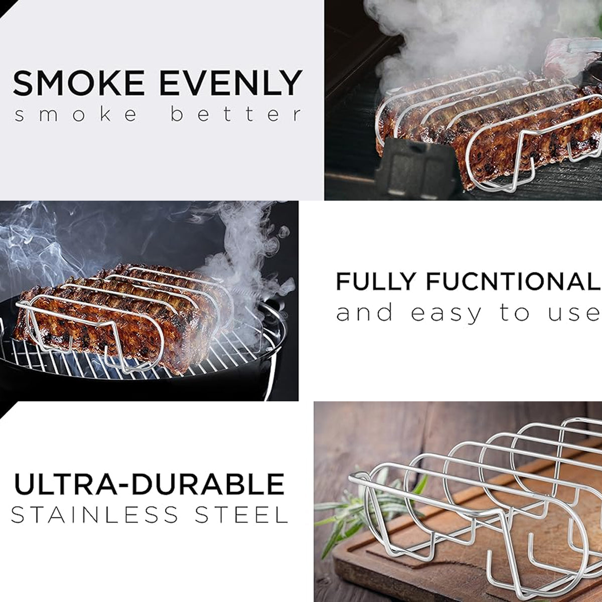 BBQs & Accessories: Barbecue Grill Net Outdoor BBQ Rack Cooking Basket Baking Tool Picnic Camping - Silver