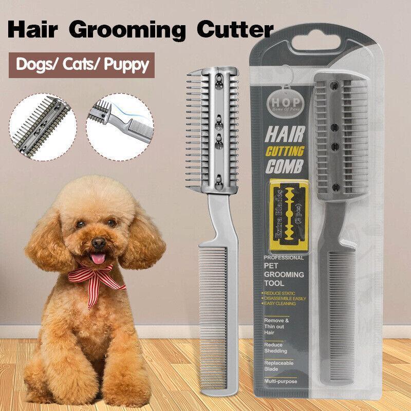 Pet Grooming Supplies: 2 Sided Razor Clipper Comb Pet Hair Trimmer Grooming Cutter Dogs Cats Puppy