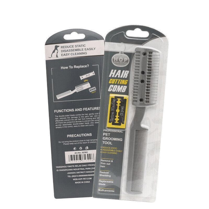 Pet Grooming Supplies: 2 Sided Razor Clipper Comb Pet Hair Trimmer Grooming Cutter Dogs Cats Puppy